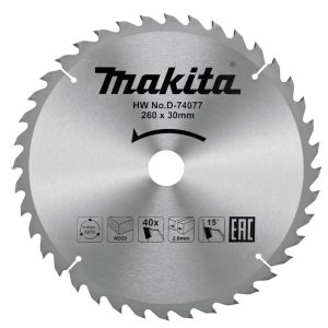 Disk sharre TCT për dru 260mm D-74077